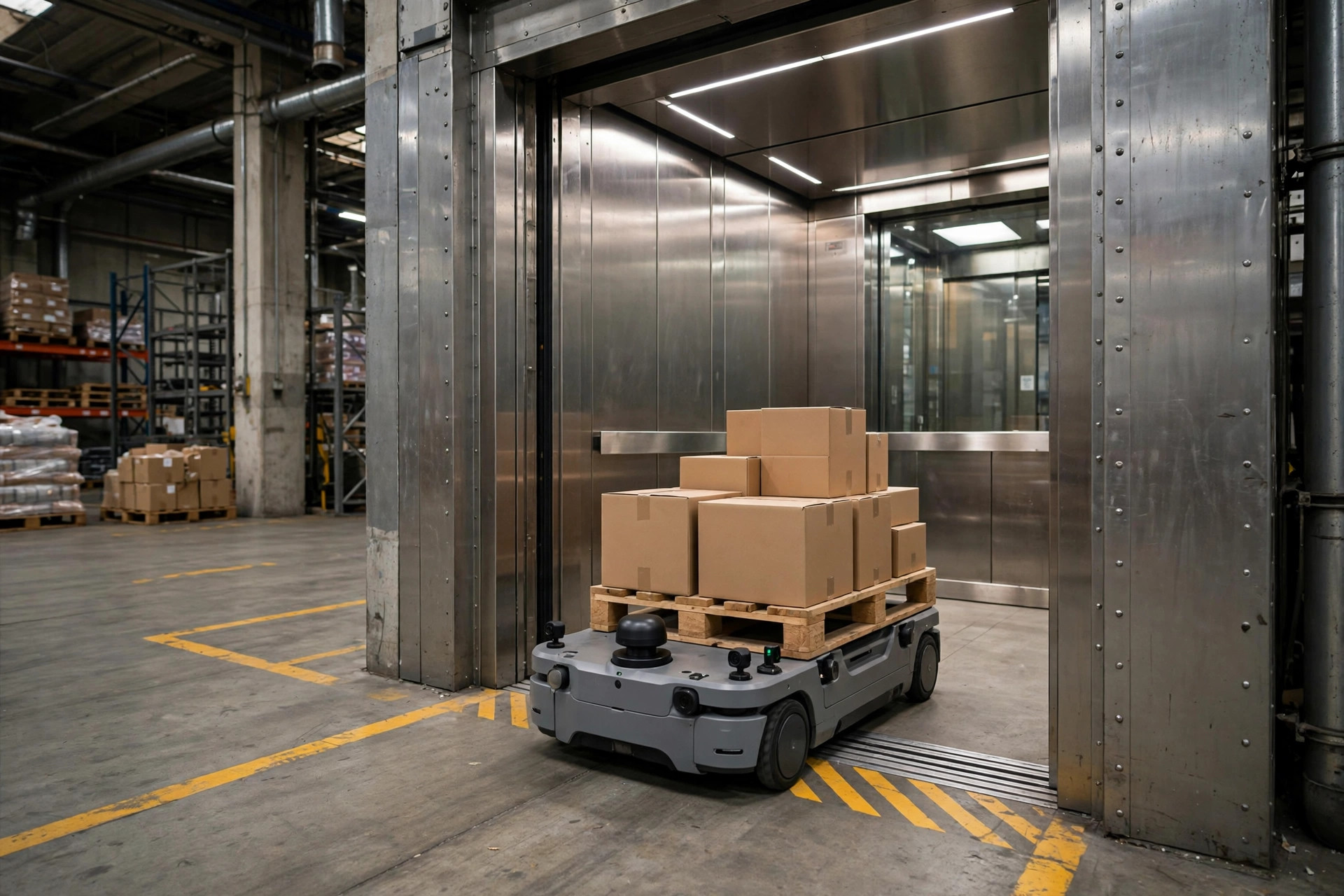 Cómo enseñamos a nuestros AMR a usar el ascensor: lecciones reales del transporte AMR entre plantas