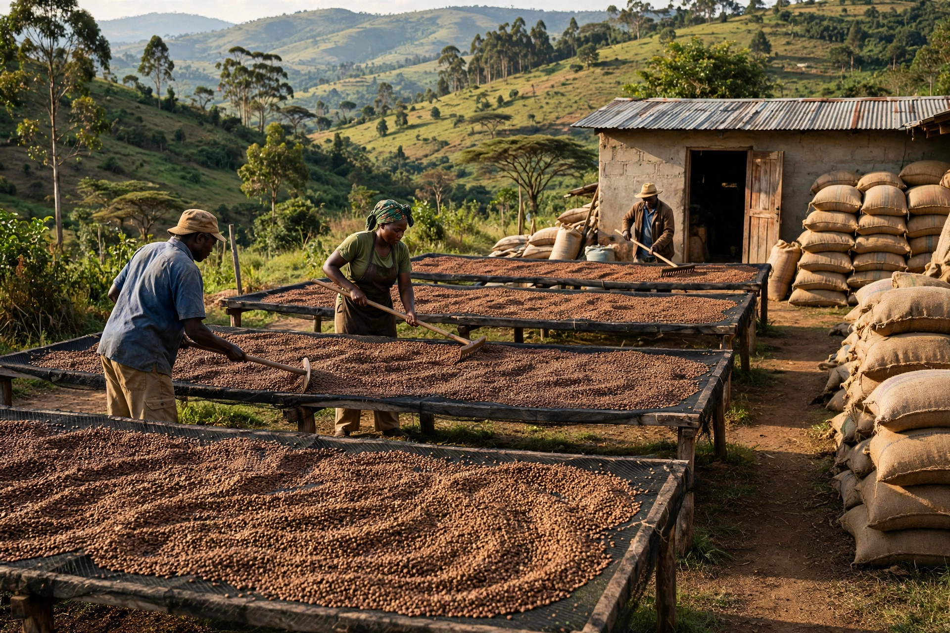 Armazenagem para exportação de café de Angola: secagem, classificação e controle de umidade até o porto de Luanda