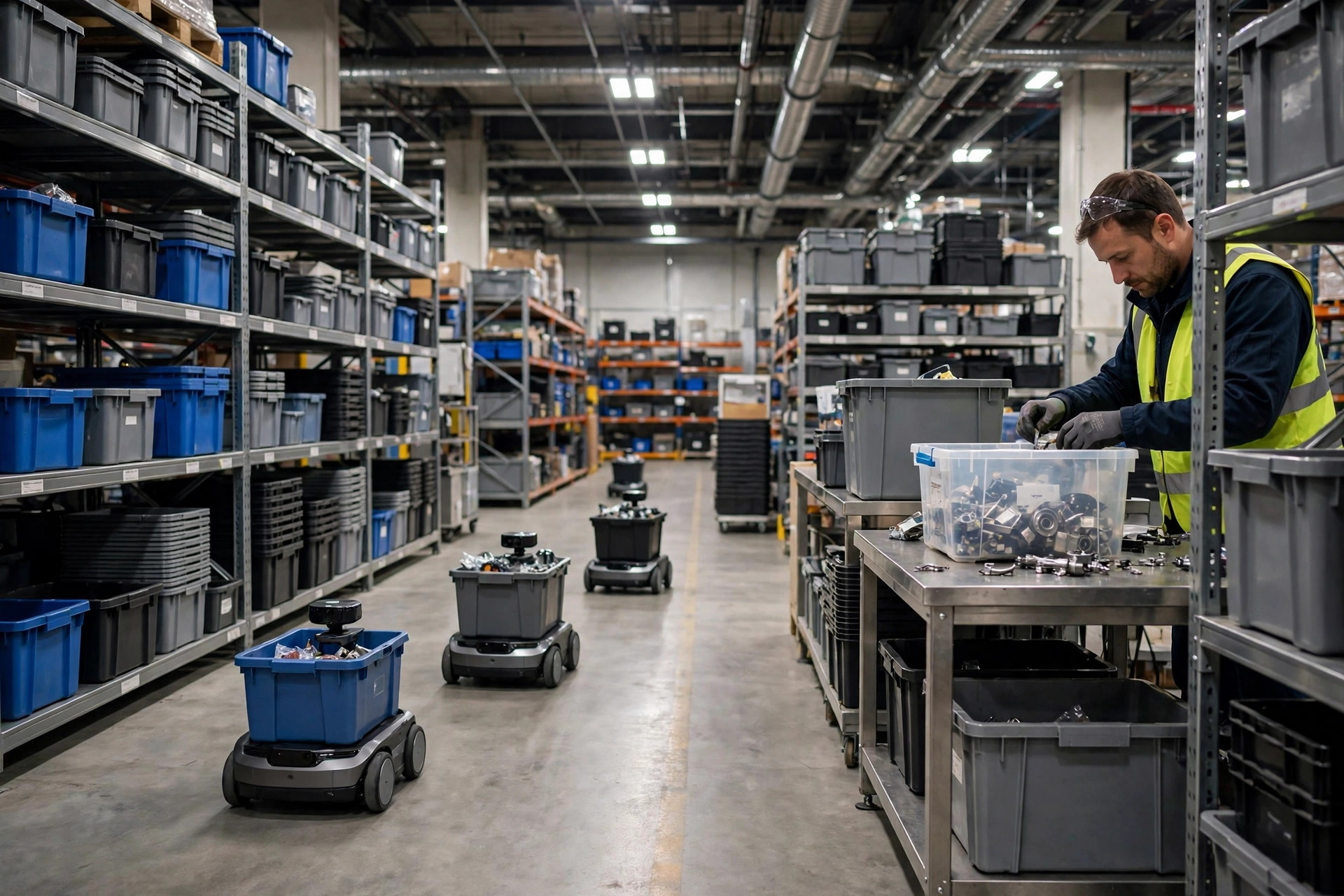 Bin and Tote Robots for Warehouse Picking: When Moving the Box Beats Moving the Shelf