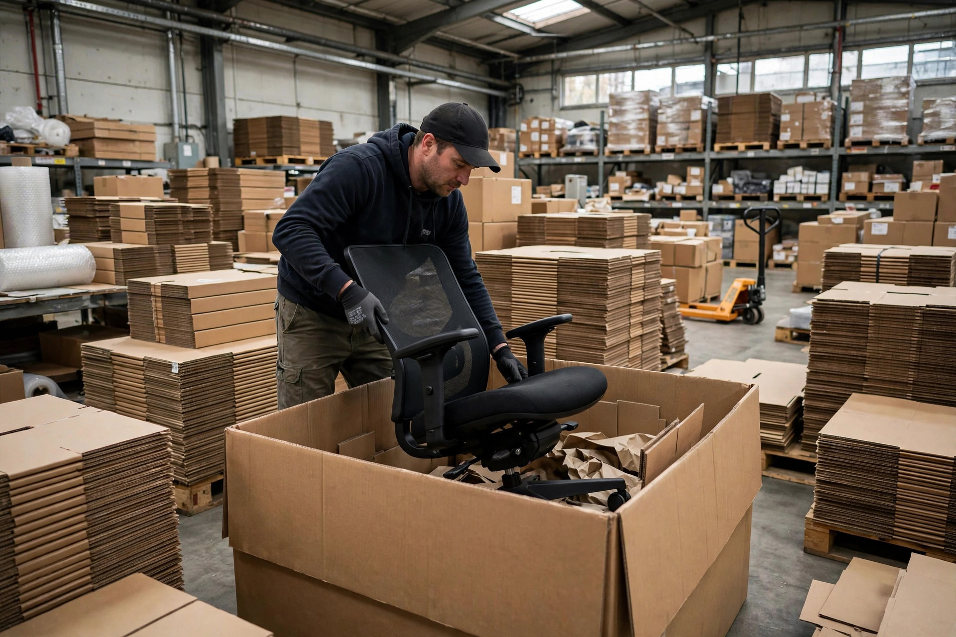 Fulfillment de armazém para ecommerce de móveis de escritório: como nosso armazém de 3.000 pés quadrados sobrevive a SKUs volumosos, frágeis e que exigem montagem