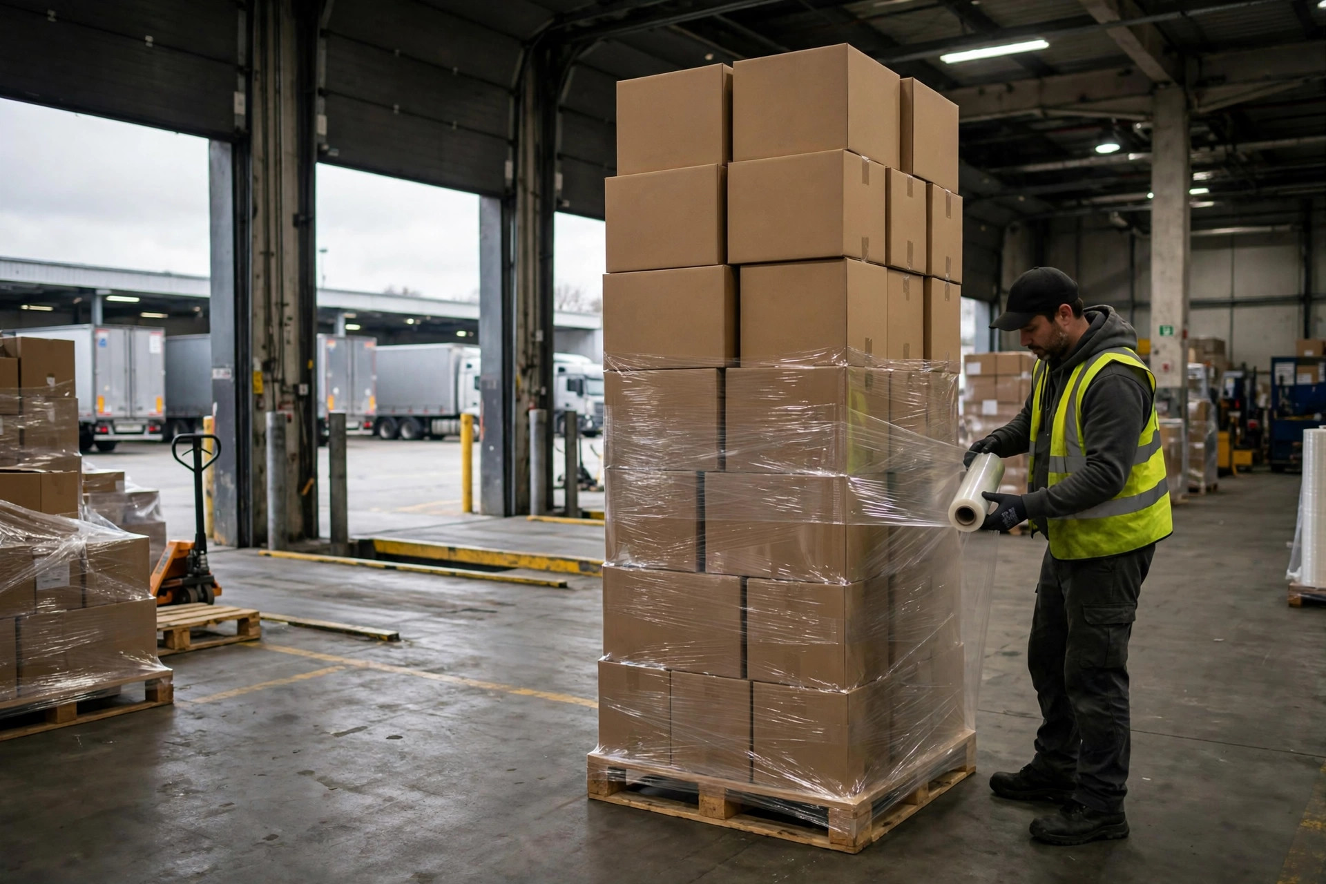Envolvimento de Pallets de Saída: Camadas de Filme, Padrões de Empilhamento e Quem Paga Quando um Pallet Cai