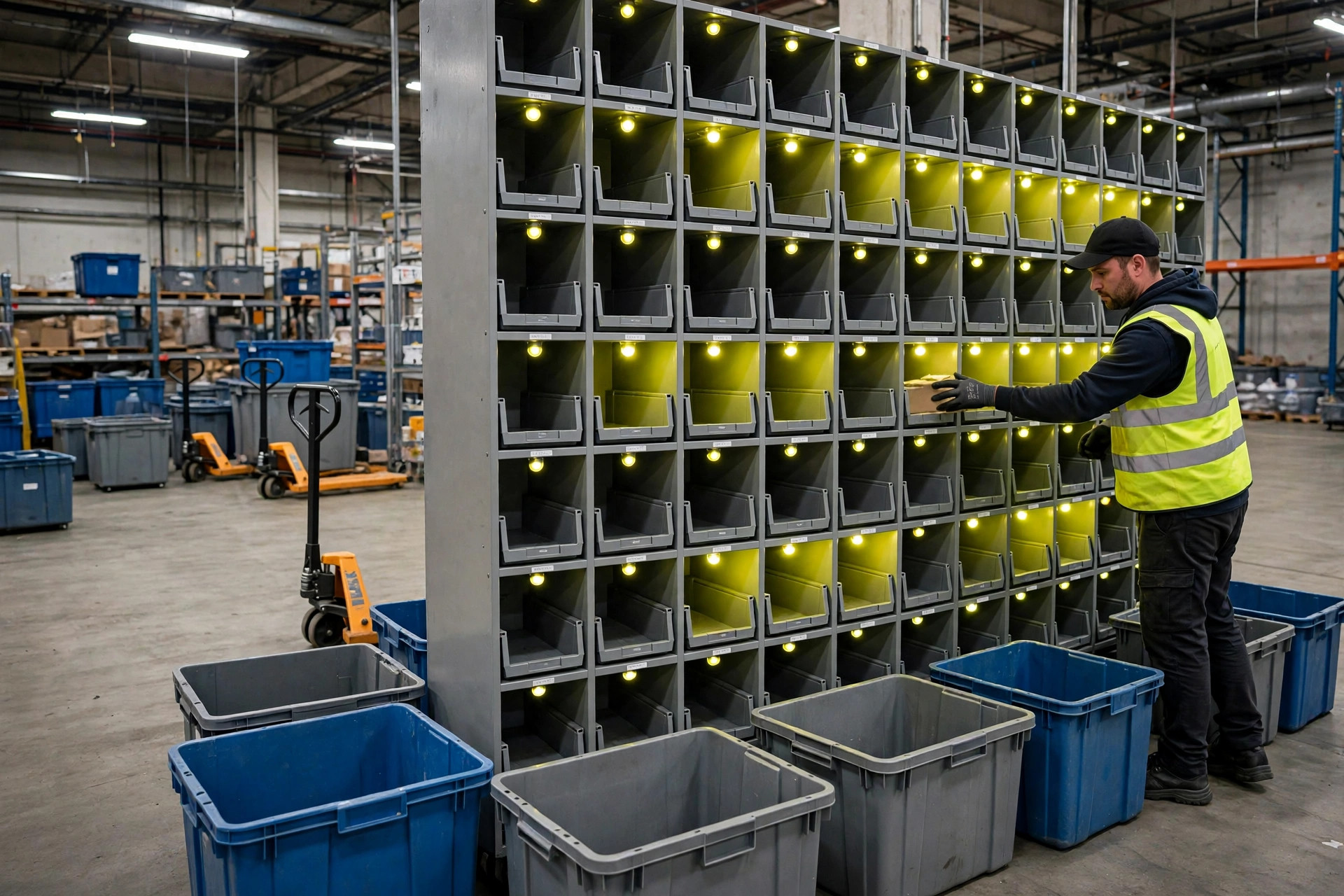 Les systèmes put-to-light en entrepôt : guide de terrain des murs de tri pour le e-commerce en haute saison