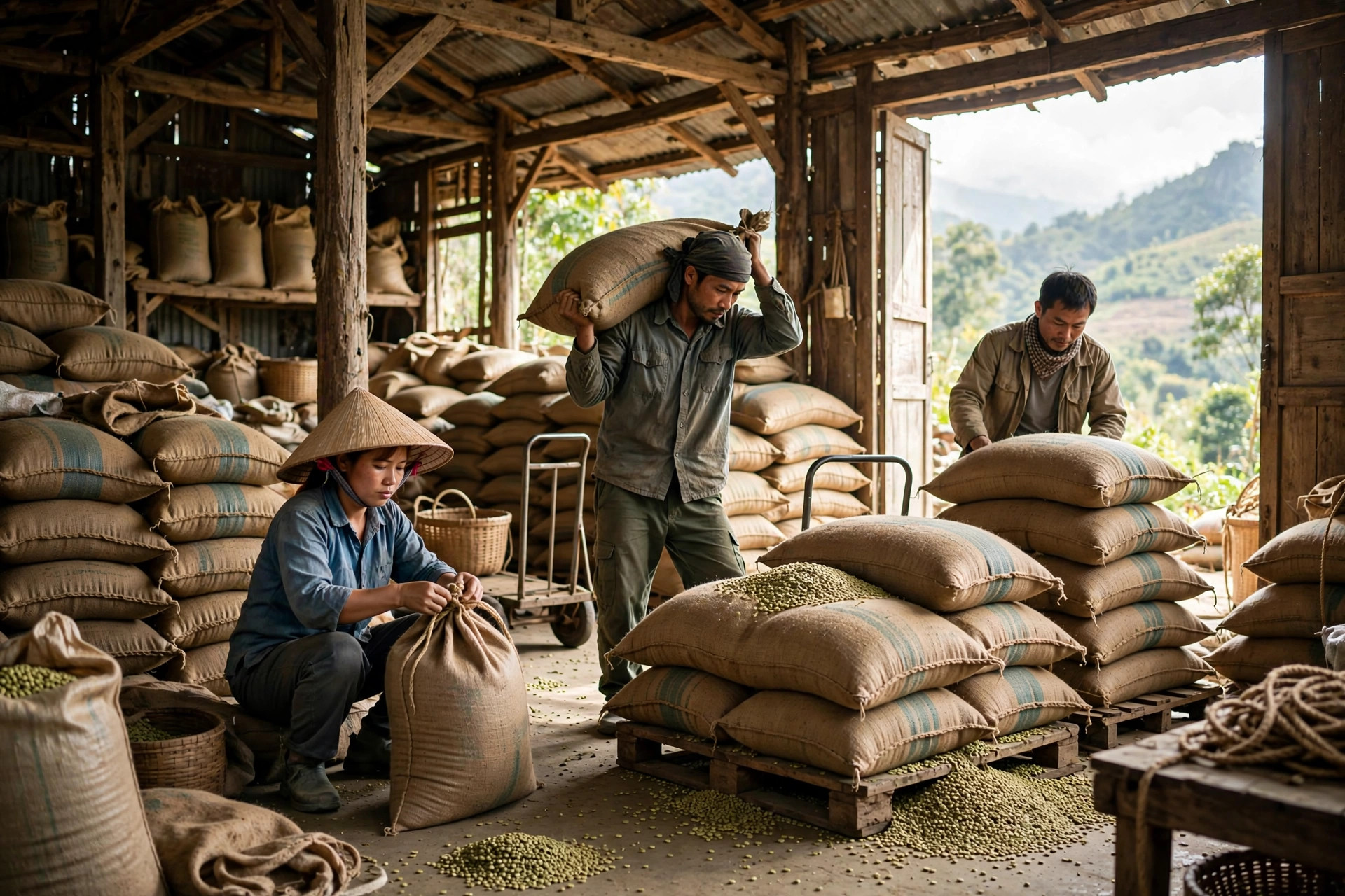 Armazenagem em armazém para exportação de café do Vietnã: dos moinhos secos de Dak Lak ao porto de Ho Chi Minh, umidade, mofo e consolidação que realmente funciona