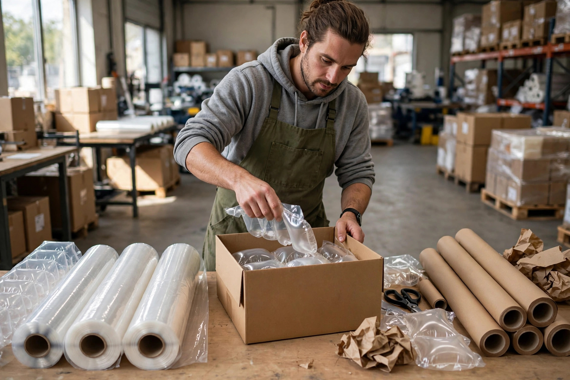 Coussins d'air ou calage en papier : le calcul du coût et de la casse pour le calage e-commerce
