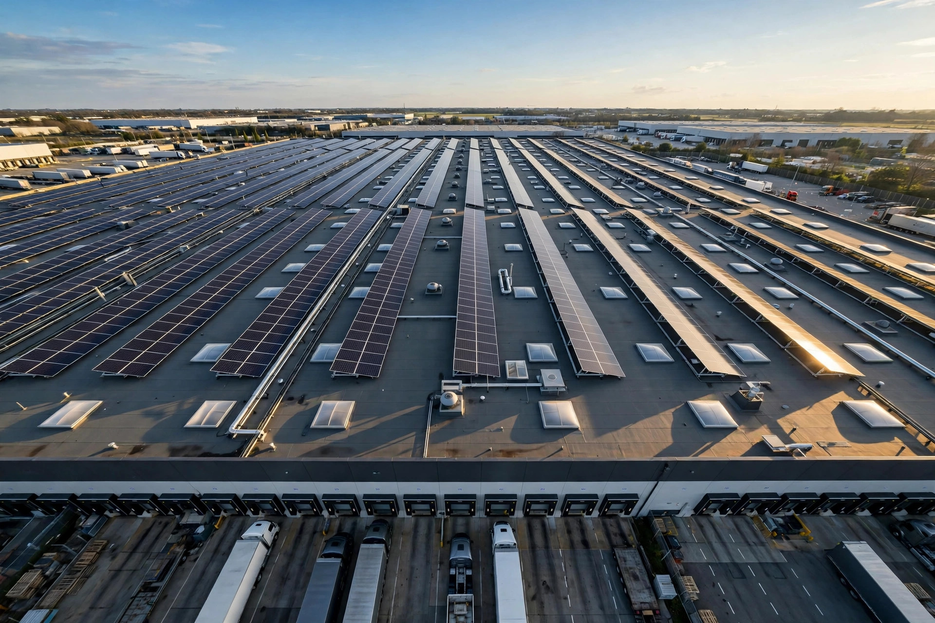 Énergie solaire en toiture d'entrepôt : les mathématiques du bail, de la toiture et du réseau derrière les panneaux